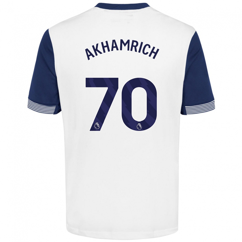 Kandiny Dames Yusuf Akhamrich #70 Wit Blauw Thuisshirt Thuistenue 2024/25 T-Shirt