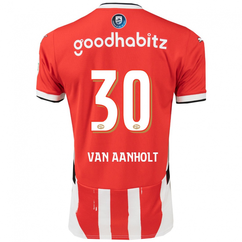 Kandiny Dames Patrick Van Aanholt #30 Rood Wit Thuisshirt Thuistenue 2024/25 T-Shirt