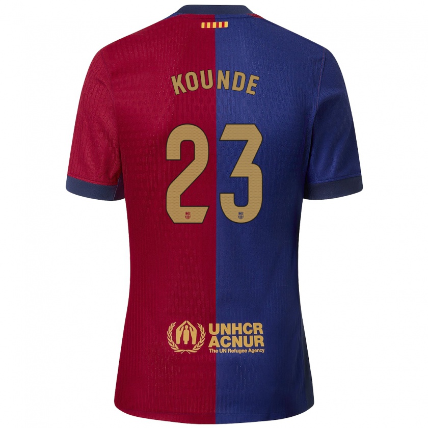 Kandiny Dames Jules Koundé #23 Blauw Rood Thuisshirt Thuistenue 2024/25 T-Shirt België