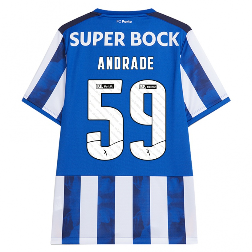 KandinyレディースTiago Andrade#59ブルーホワイトホームシャツ2024/25ジャージーユニフォーム