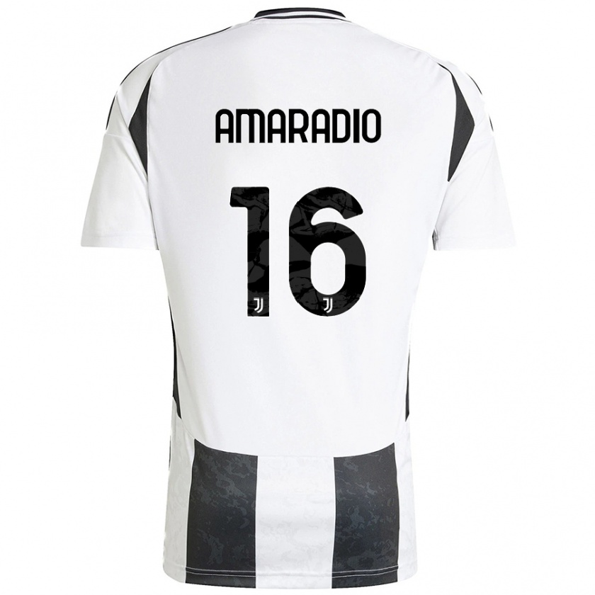 KandinyレディースLuca Amaradio#16白 黒ホームシャツ2024/25ジャージーユニフォーム