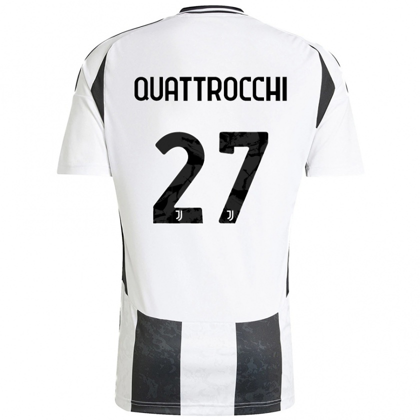 Kandiny Dames Juan Ignacio Quattrocchi #27 Wit Zwart Thuisshirt Thuistenue 2024/25 T-Shirt België