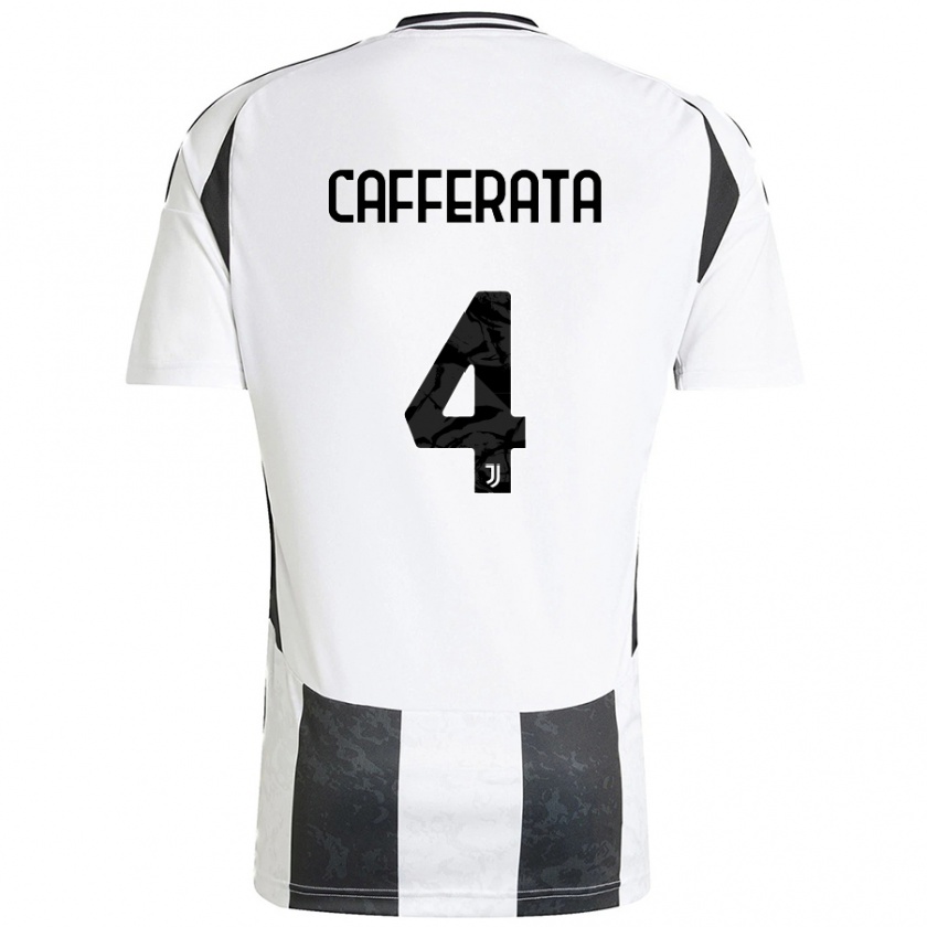 Kandiny Dames Federica Cafferata #4 Wit Zwart Thuisshirt Thuistenue 2024/25 T-Shirt