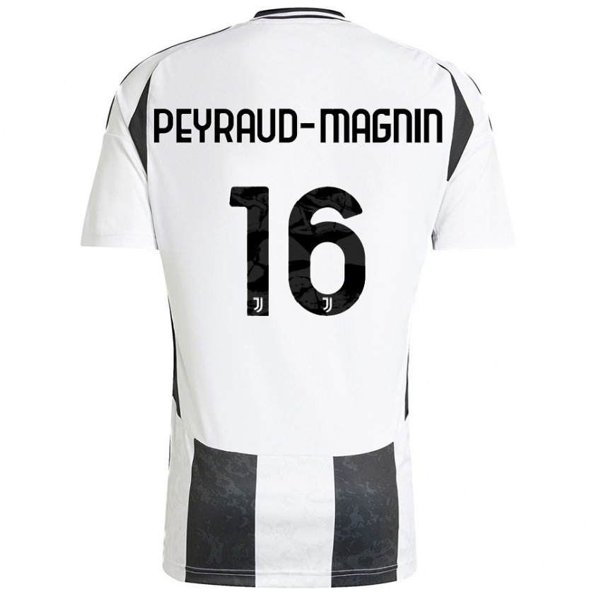 Kandiny Mujer Camiseta Pauline Peyraud-Magnin #16 Blanco Negro 1ª Equipación 2024/25 La Camisa