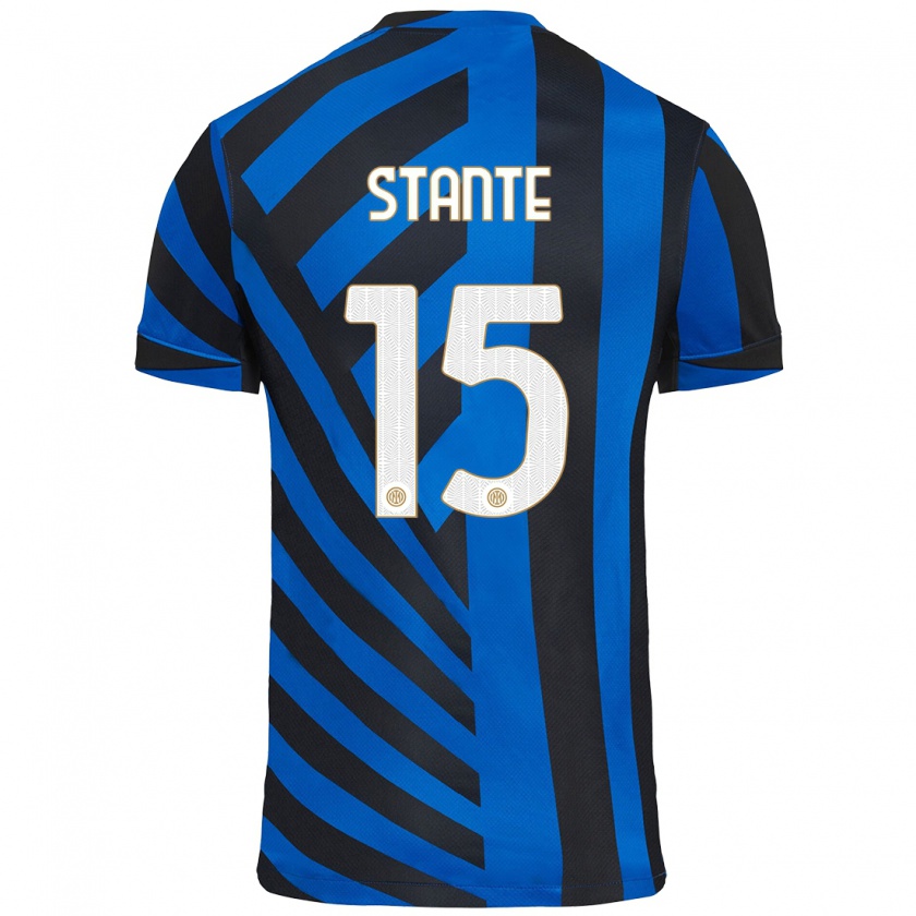 Kandiny Mujer Camiseta Francesco Stante #15 Azul Negro 1ª Equipación 2024/25 La Camisa México