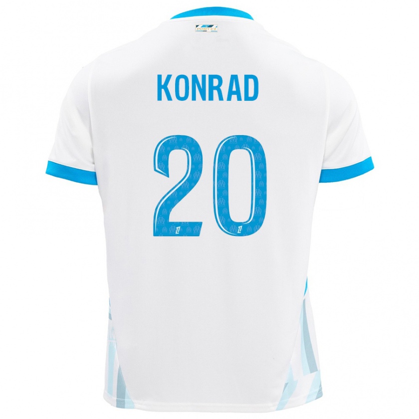 Kandiny Donna Maglia Konrad De La Fuente #20 Bianco Azzurro Kit Gara Home 2024/25 Maglietta