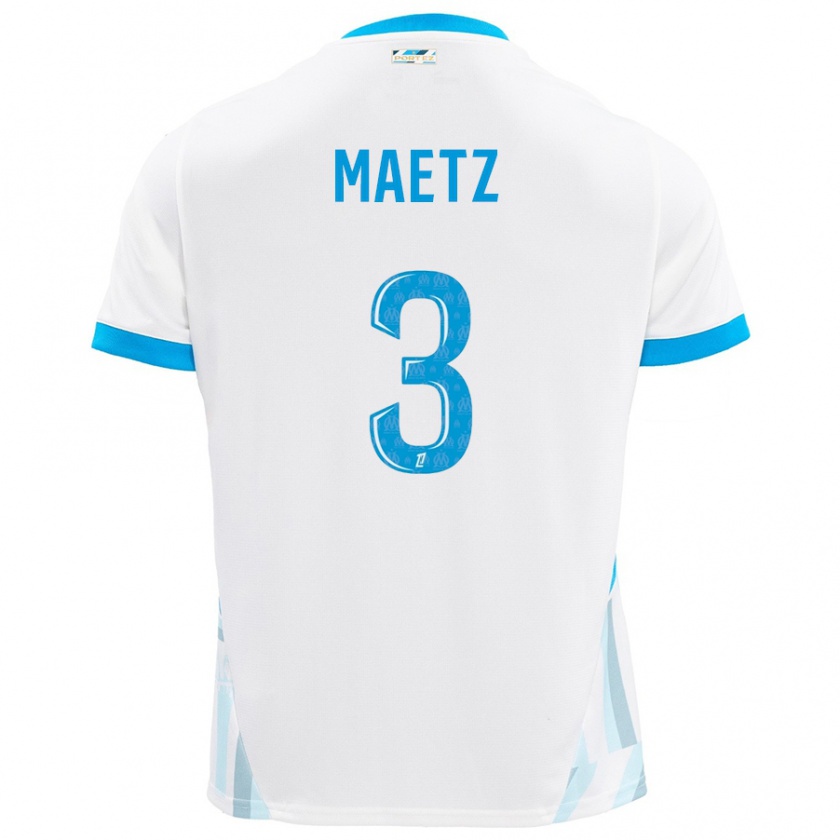 Kandiny Donna Maglia Agathe Maetz #3 Bianco Azzurro Kit Gara Home 2024/25 Maglietta