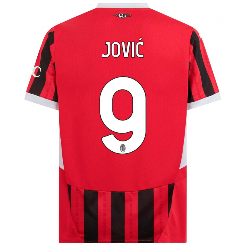 Kandiny Dames Luka Jović #9 Rood Zwart Thuisshirt Thuistenue 2024/25 T-Shirt