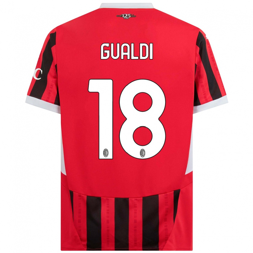 Kandiny Donna Maglia Andrea Gualdi #18 Rosso Nero Kit Gara Home 2024/25 Maglietta