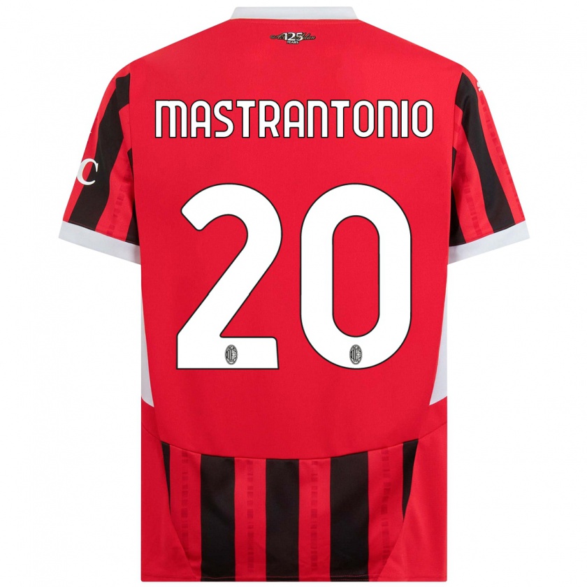 Kandiny Mujer Camiseta Davide Mastrantonio #20 Rojo Negro 1ª Equipación 2024/25 La Camisa México