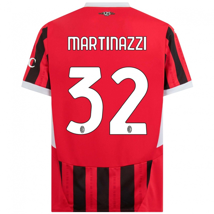 Kandiny Mujer Camiseta Luca Martinazzi #32 Rojo Negro 1ª Equipación 2024/25 La Camisa México