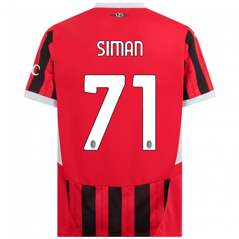 Kandiny Donna Maglia Alexandru Șiman #71 Rosso Nero Kit Gara Home 2024/25 Maglietta