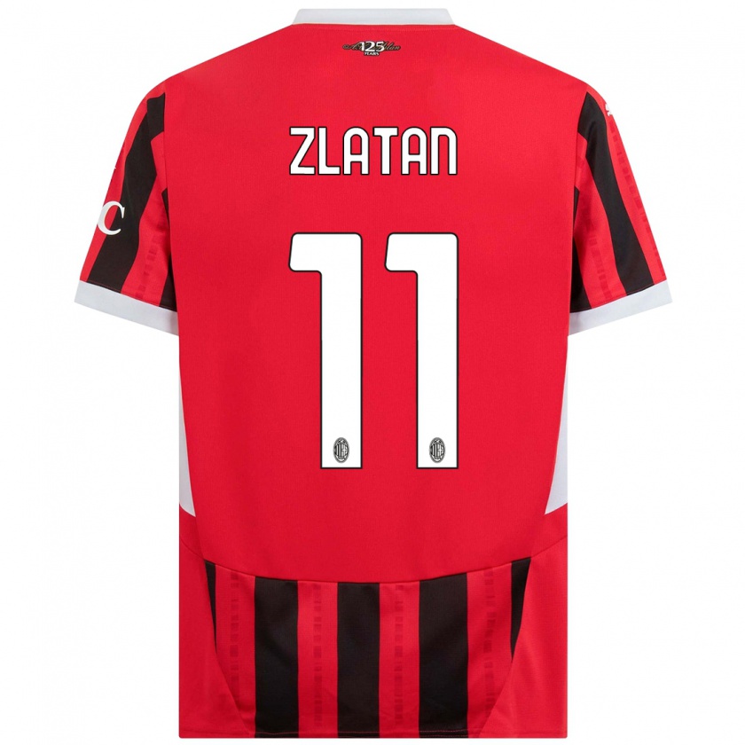 Kandiny Mujer Camiseta Zlatan Ibrahimovic #11 Rojo Negro 1ª Equipación 2024/25 La Camisa