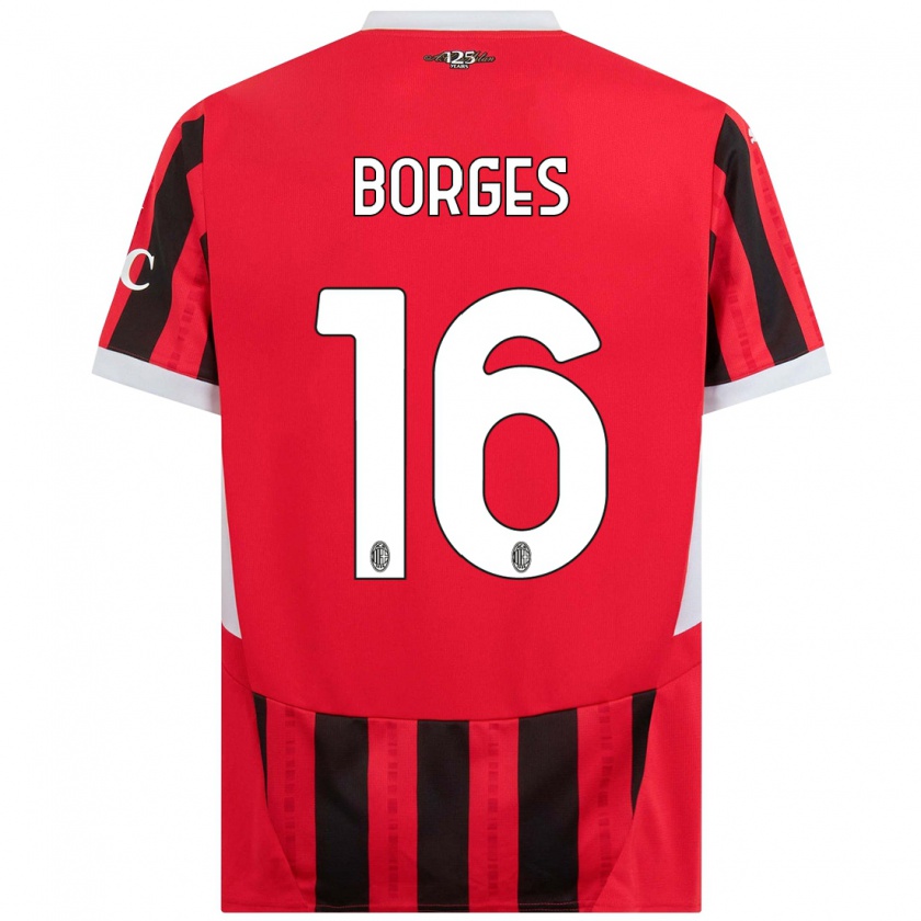 Kandiny Donna Maglia Lenny Borges #16 Rosso Nero Kit Gara Home 2024/25 Maglietta