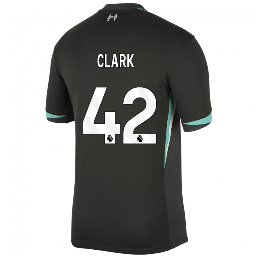 Kandiny Dames Bobby Clark #42 Zwart Antraciet Wit Uitshirt Uittenue 2024/25 T-Shirt België