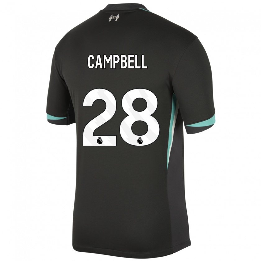 Kandiny Dames Megan Campbell #28 Zwart Antraciet Wit Uitshirt Uittenue 2024/25 T-Shirt