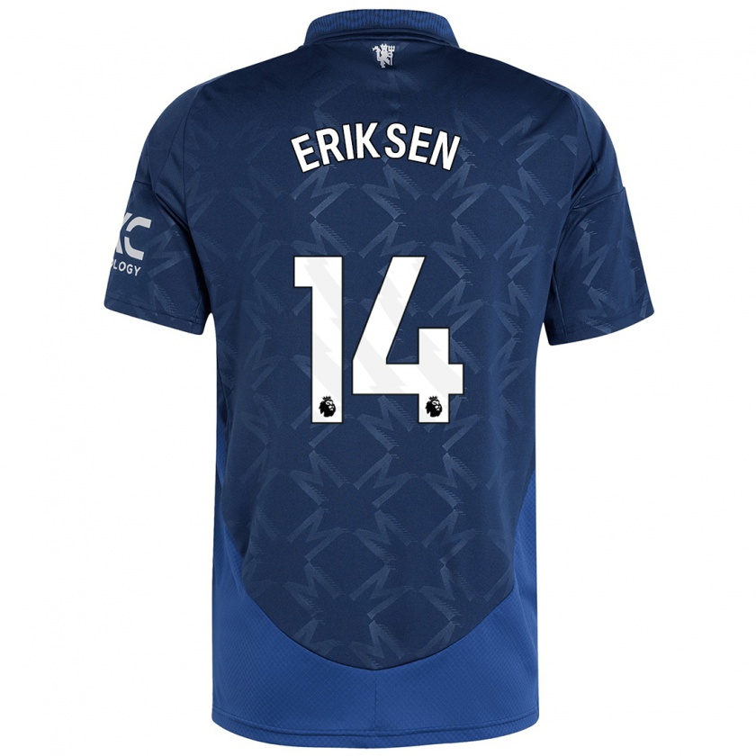 Kandiny Mujer Camiseta Christian Eriksen #14 Índigo 2ª Equipación 2024/25 La Camisa México