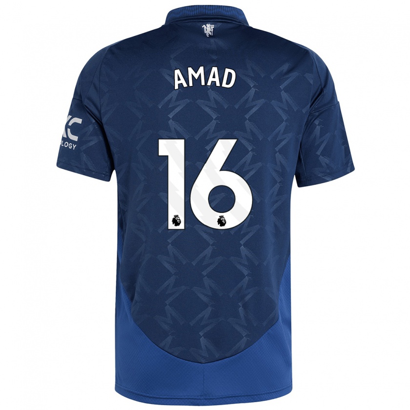 Kandiny Donna Maglia Amad Diallo #16 Indaco Kit Gara Away 2024/25 Maglietta