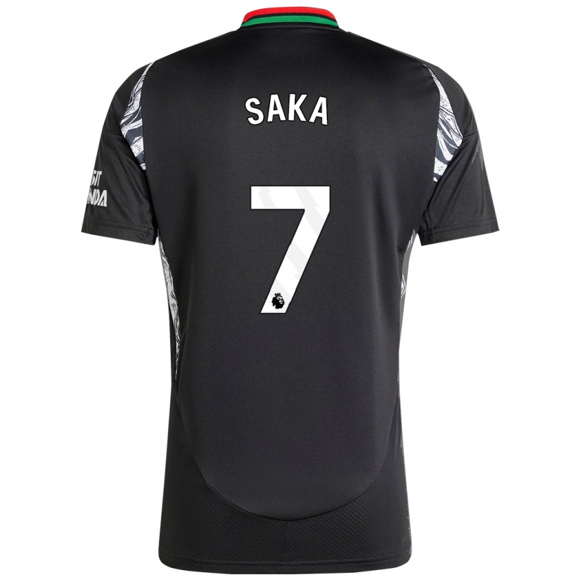 Kandiny Donna Maglia Bukayo Saka #7 Nero Kit Gara Away 2024/25 Maglietta