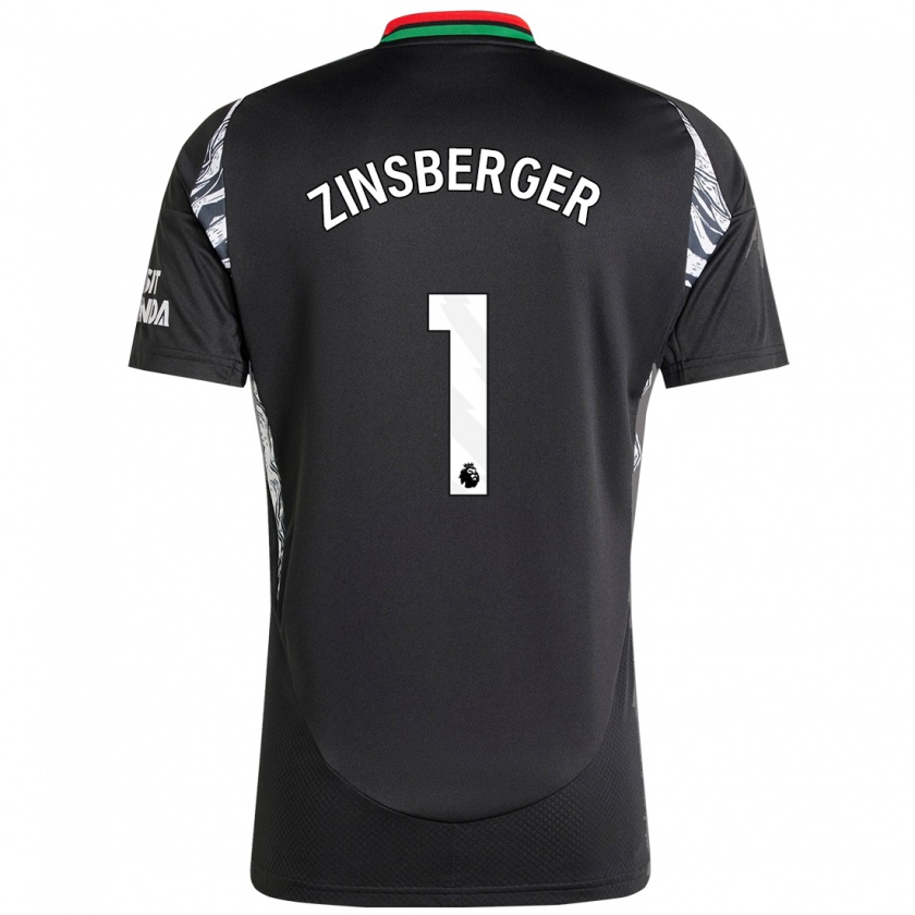 Kandiny Donna Maglia Manuela Zinsberger #1 Nero Kit Gara Away 2024/25 Maglietta