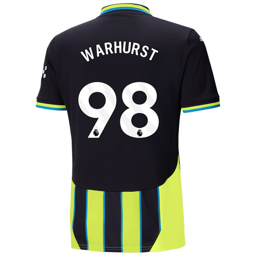 Kandiny Dames Matty Warhurst #98 Blauw Geel Uitshirt Uittenue 2024/25 T-Shirt