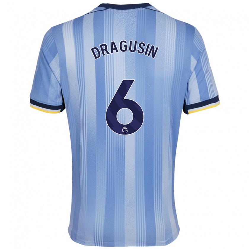 Kandiny Donna Maglia Radu Drăgușin #6 Azzurro Chiaro Kit Gara Away 2024/25 Maglietta