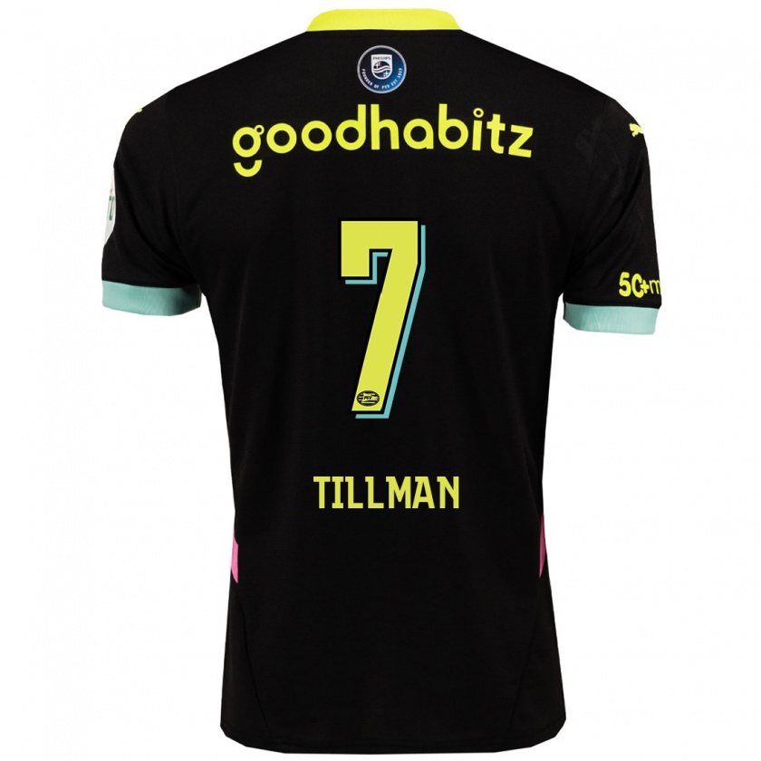 Kandiny Dames Malik Tillman #7 Zwart Geel Uitshirt Uittenue 2024/25 T-Shirt