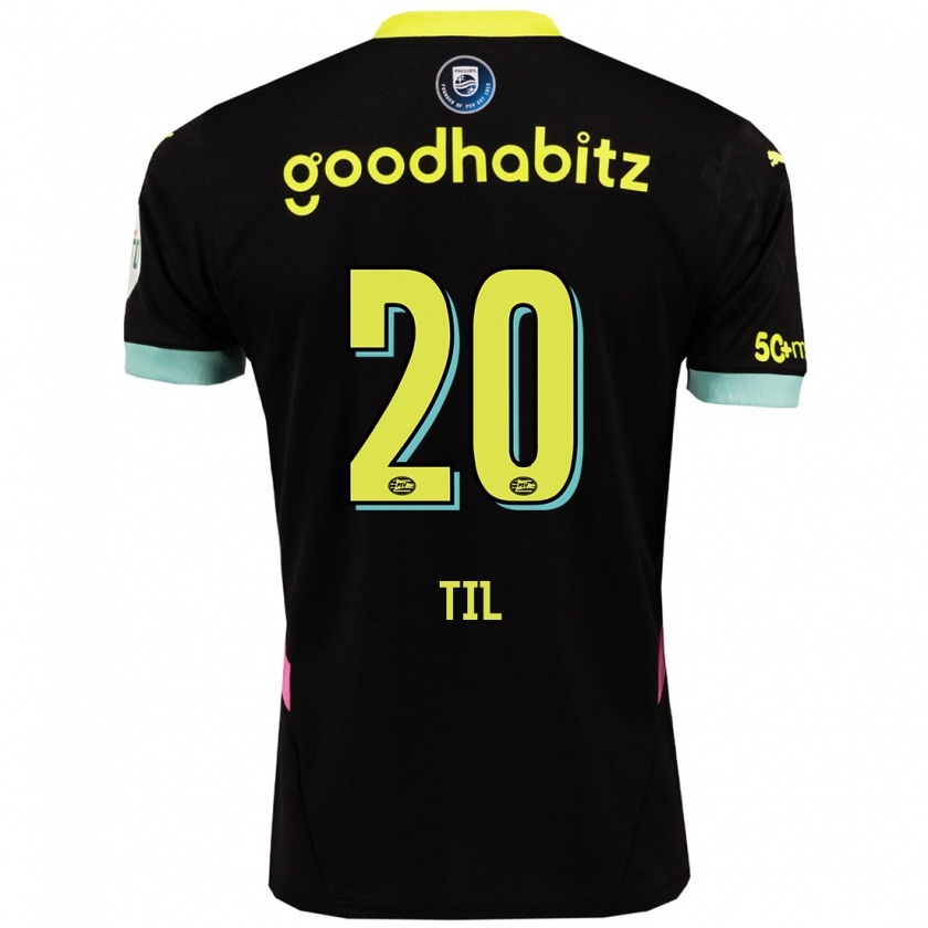 Kandiny Donna Maglia Guus Til #20 Nero Giallo Kit Gara Away 2024/25 Maglietta