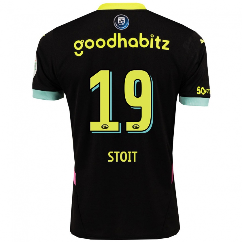 Kandiny Donna Maglia Fleur Stoit #19 Nero Giallo Kit Gara Away 2024/25 Maglietta