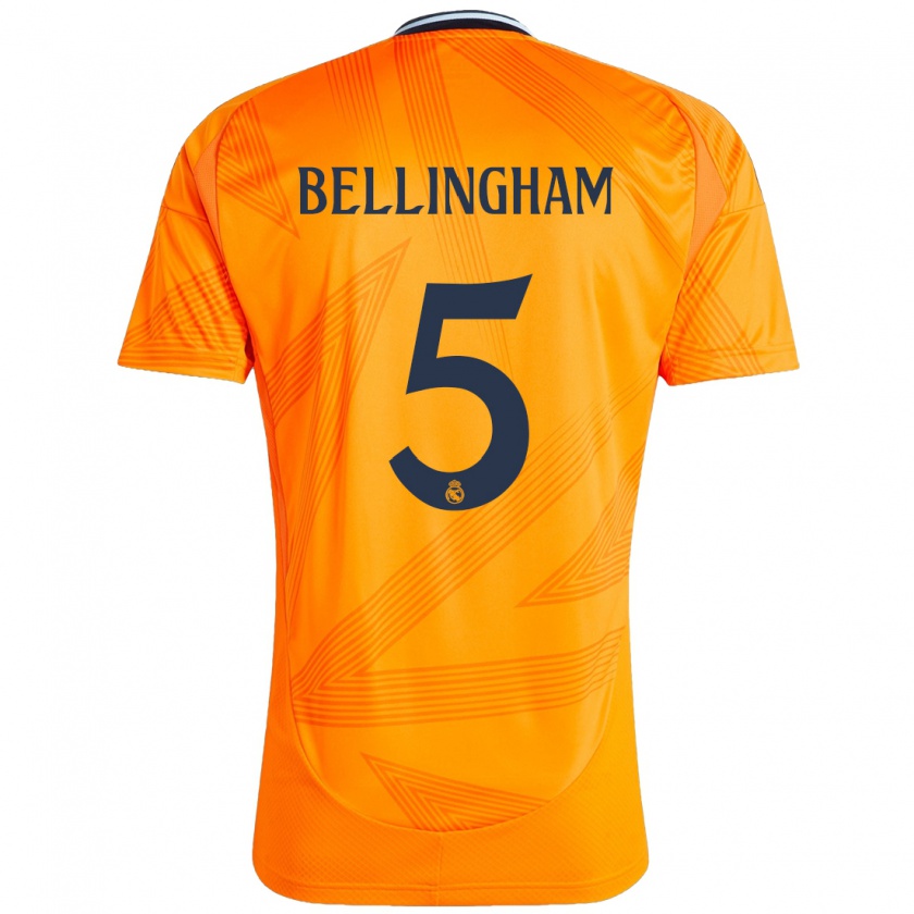 Kandiny Donna Maglia Jude Bellingham #5 Arancione Kit Gara Away 2024/25 Maglietta