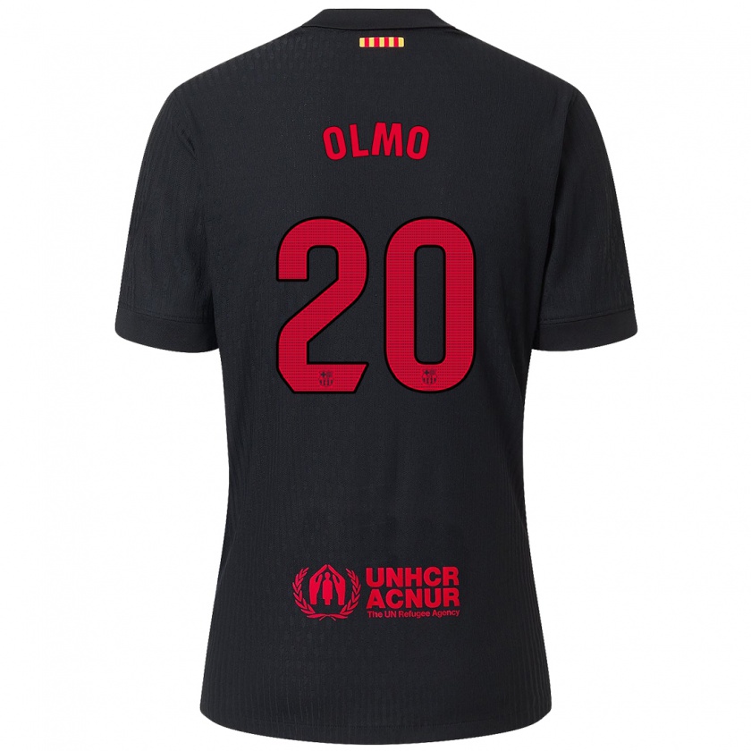 Kandiny Dames Dani Olmo #20 Zwart Rood Uitshirt Uittenue 2024/25 T-Shirt