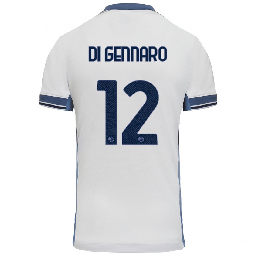 Kandiny Dames Raffaele Di Gennaro #12 Wit Grijs Uitshirt Uittenue 2024/25 T-Shirt