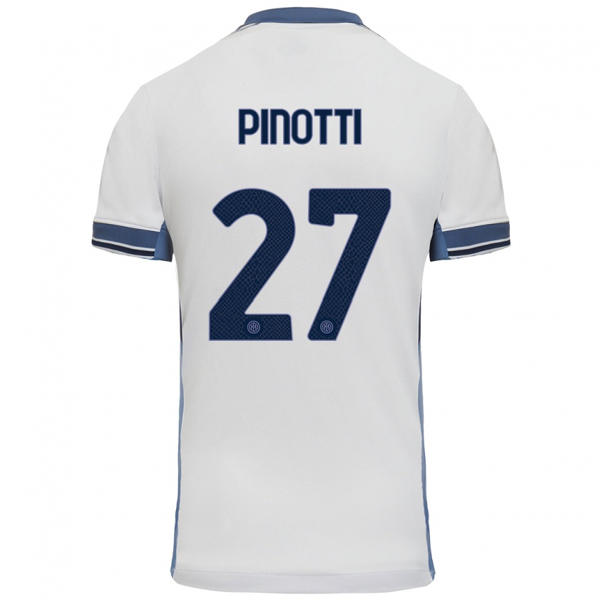 Kandiny Dames Manuel Pinotti #27 Wit Grijs Uitshirt Uittenue 2024/25 T-Shirt België