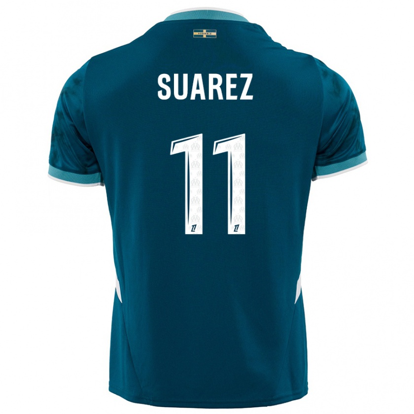 Kandiny Damen Luis Suarez #11 Türkisblau Auswärtstrikot Trikot 2024/25 T-Shirt Österreich