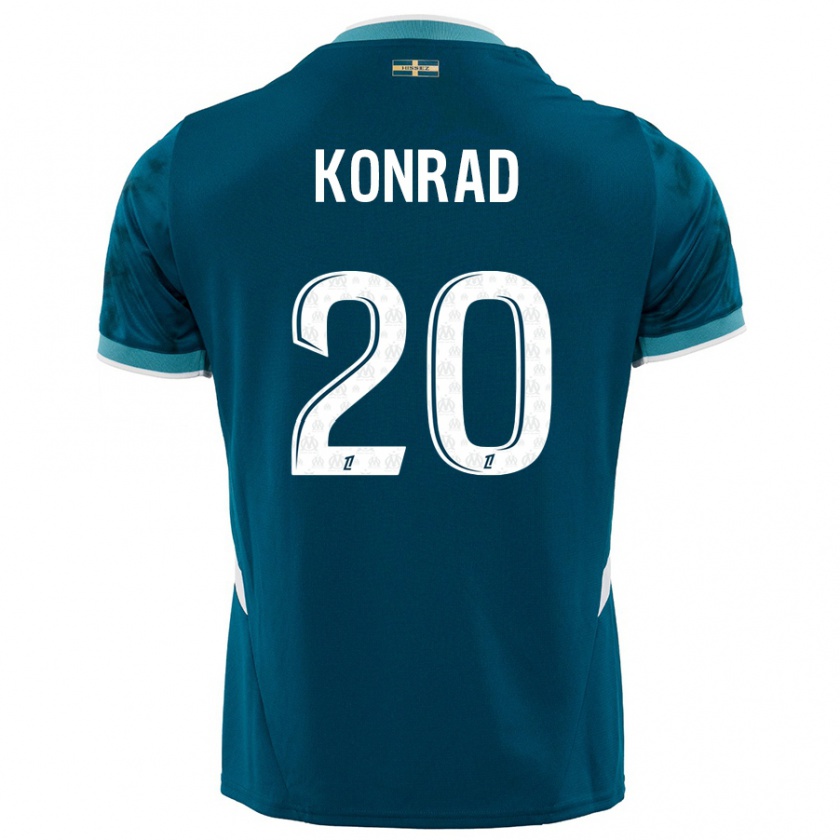 Kandiny Damen Konrad De La Fuente #20 Türkisblau Auswärtstrikot Trikot 2024/25 T-Shirt Österreich