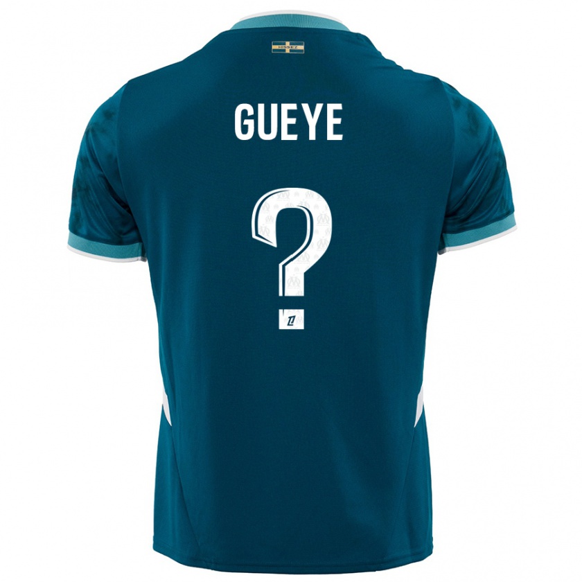 Kandiny Donna Maglia Daouda Gueye #0 Turchese Blu Kit Gara Away 2024/25 Maglietta