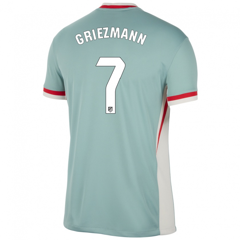 Kandiny Dames Antoine Griezmann #7 Lichtbeige Blauw Uitshirt Uittenue 2024/25 T-Shirt