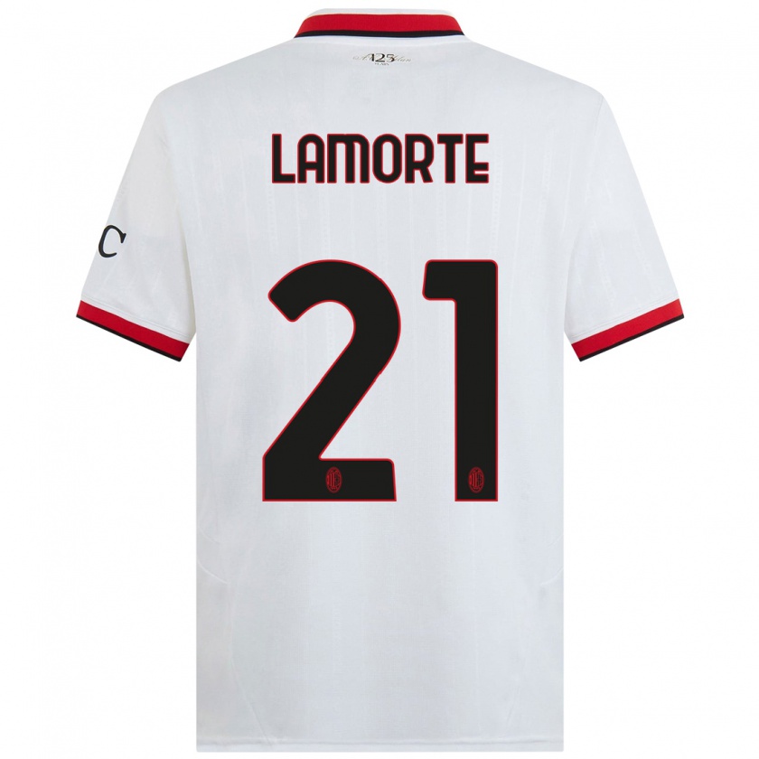 Kandiny Dames Alessandro Lamorte #21 Wit Zwart Rood Uitshirt Uittenue 2024/25 T-Shirt