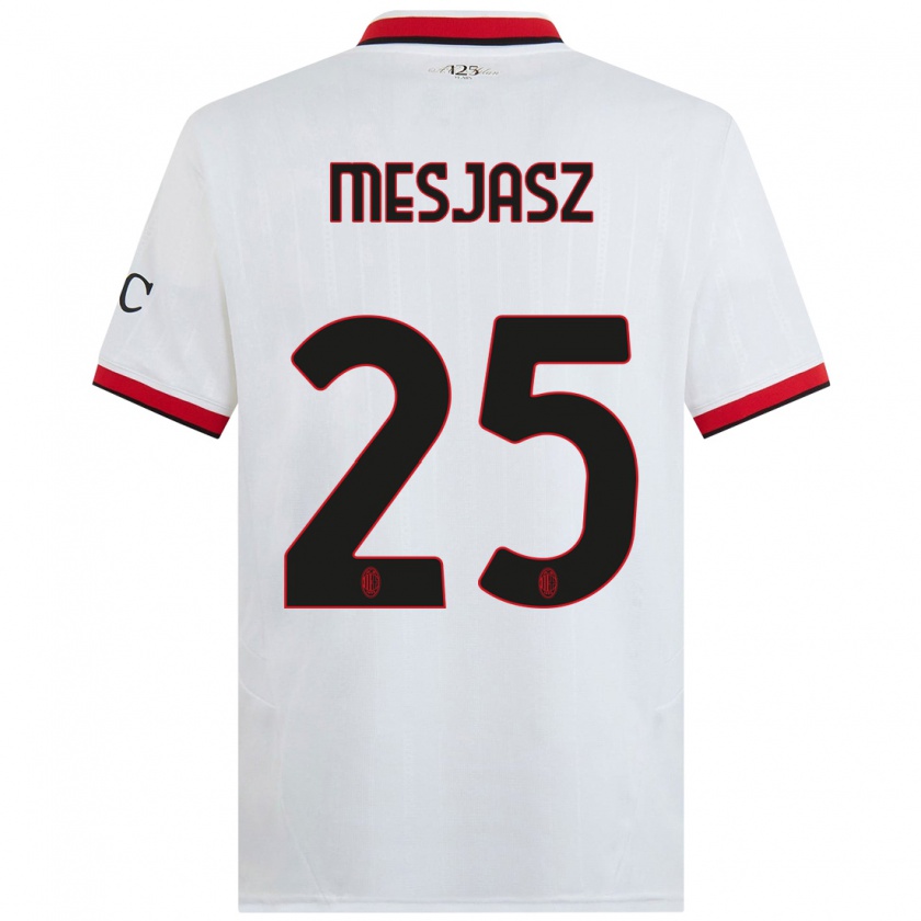 Kandiny Mujer Camiseta Małgorzata Mesjasz #25 Blanco Negro Rojo 2ª Equipación 2024/25 La Camisa México