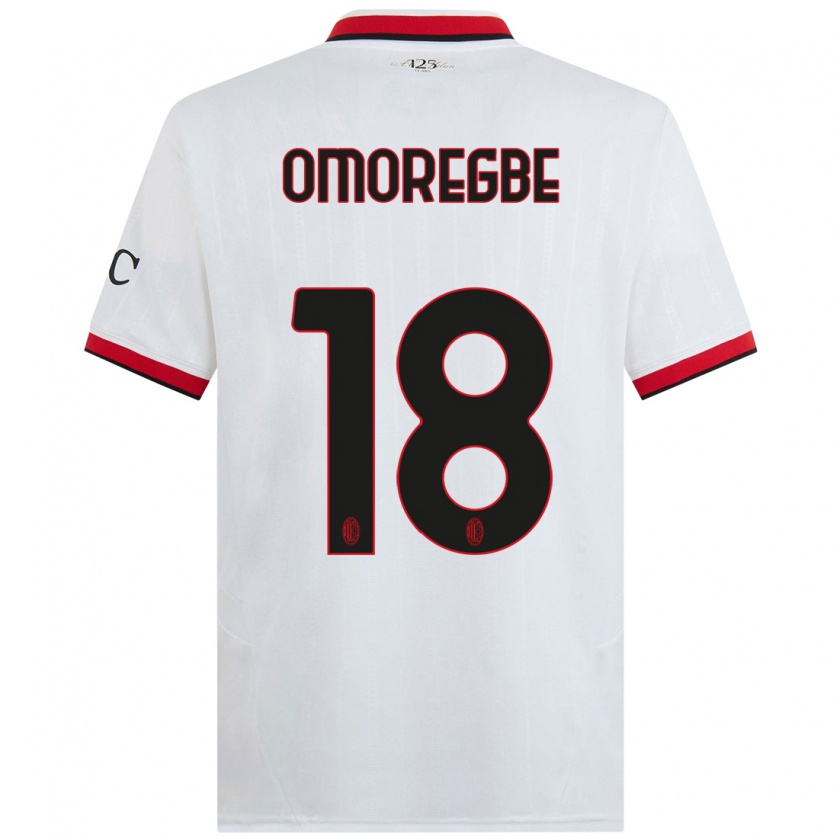 Kandiny Mujer Camiseta Bob Murphy Omoregbe #18 Blanco Negro Rojo 2ª Equipación 2024/25 La Camisa