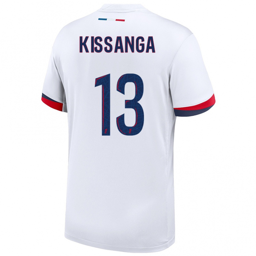 Kandiny Mujer Camiseta Hugo Kissanga #13 Blanco Azul Rojo 2ª Equipación 2024/25 La Camisa México