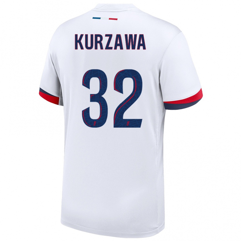 Kandiny Damen Layvin Kurzawa #32 Weiß Blau Rot Auswärtstrikot Trikot 2024/25 T-Shirt Österreich