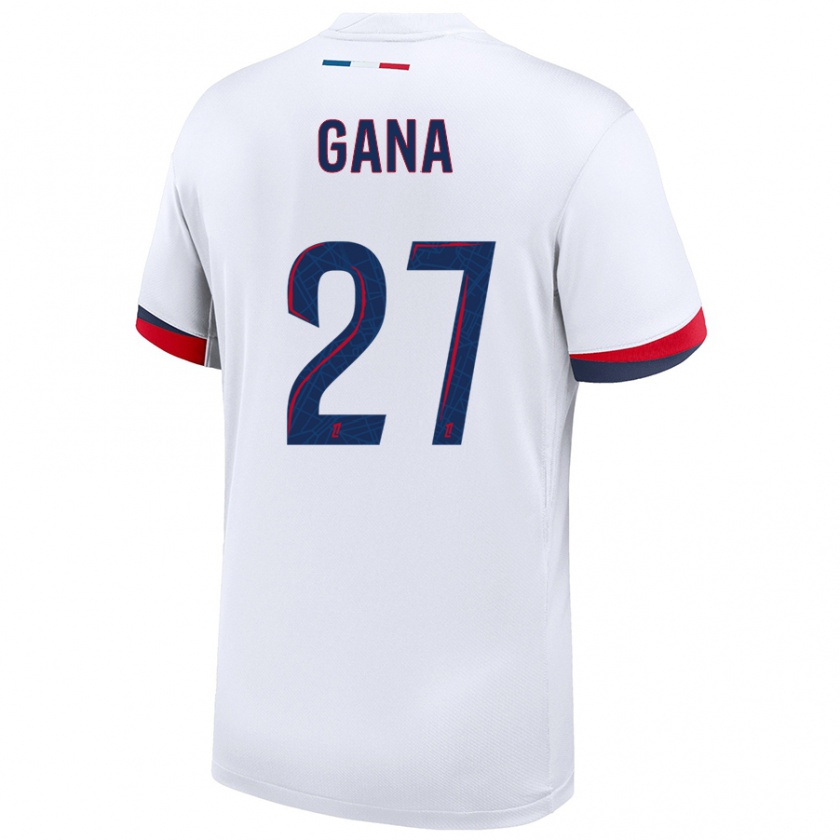 Kandiny Dames Idrissa Gana Gueye #27 Wit Blauw Rood Uitshirt Uittenue 2024/25 T-Shirt