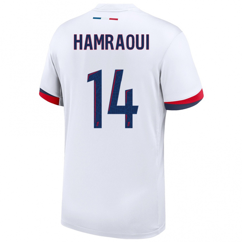 Kandiny Damen Kheira Hamraoui #14 Weiß Blau Rot Auswärtstrikot Trikot 2024/25 T-Shirt Österreich