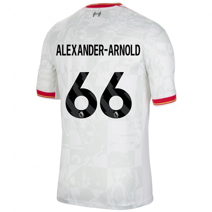 Kandiny Dames Trent Alexander-Arnold #66 Wit Rood Zwart Thuisshirt Derde Tenue 2024/25 T-Shirt België