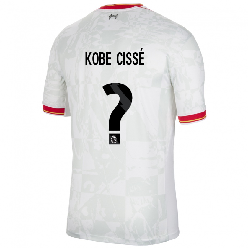 Kandiny Dames Prince Kobe Cissé #0 Wit Rood Zwart Thuisshirt Derde Tenue 2024/25 T-Shirt