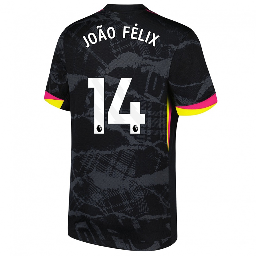 Kandiny Dames João Félix #14 Zwartroze Thuisshirt Derde Tenue 2024/25 T-Shirt