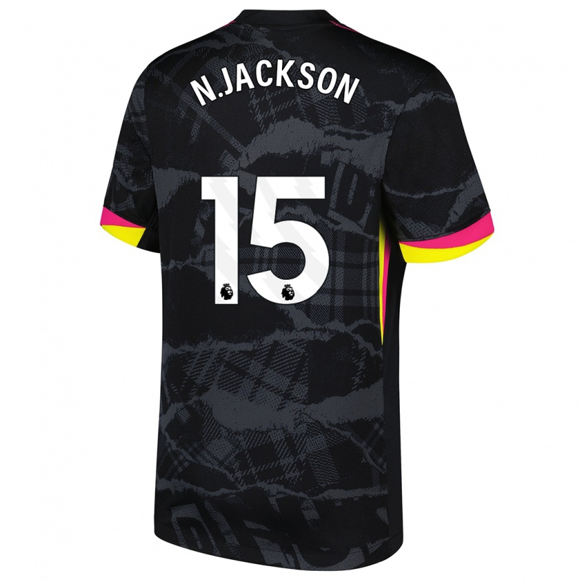 Kandiny Damen Nicolas Jackson #15 Schwarz Rosa Ausweichtrikot Trikot 2024/25 T-Shirt Österreich