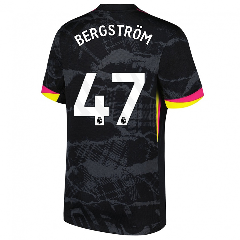 Kandiny Donna Maglia Lucas Bergström #47 Nero Rosa Kit Gara Third 2024/25 Maglietta