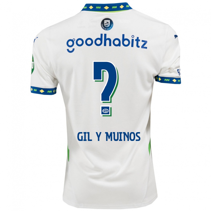 KandinyレディースYaël Gil Y Muiños#0ホワイト ダークブルーサードユニフォームシャツ2024/25ジャージーユニフォーム